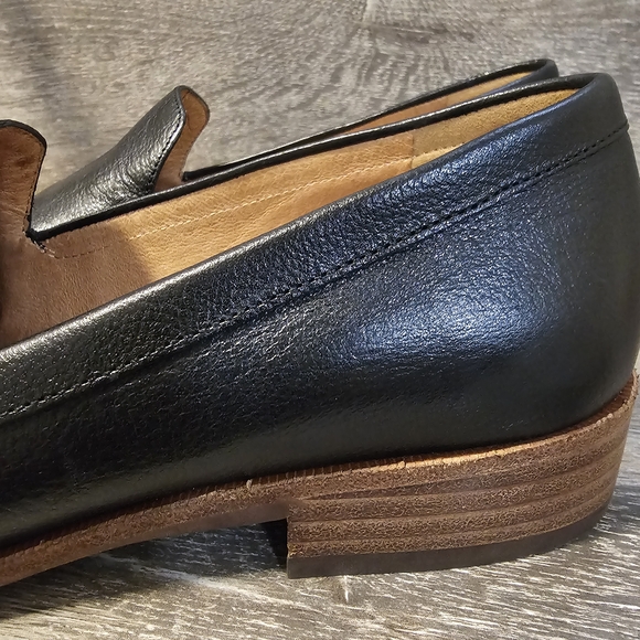 Madewell Black Leather Loafers Slip-ons Pointed Toe - Picture 9 of 11